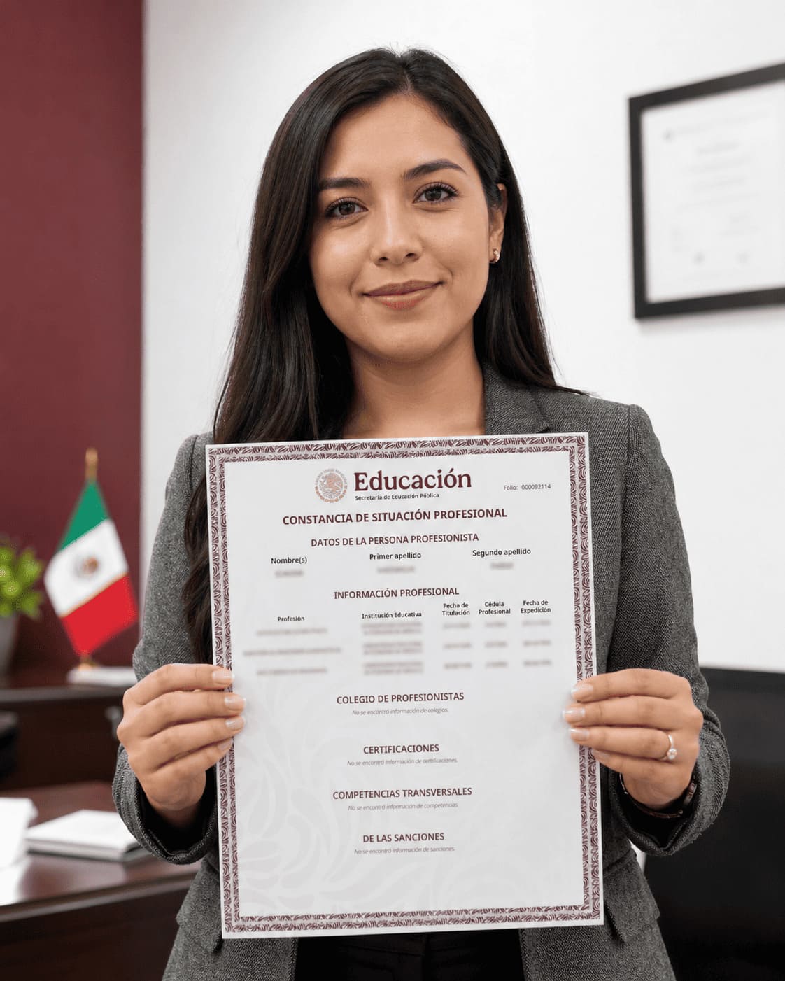 Profesional en México muestra su Constancia de Situación Profesional emitida por la Secretaría de Educación Pública.